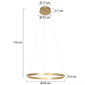 LED lógó világítás Ringlux, Ø 60 cm 2 izzós arany