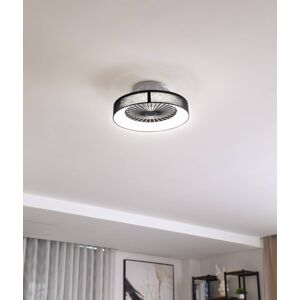 Lindby LED mennyezeti ventilátor Mace, fekete, csendes, Ø 47 cm