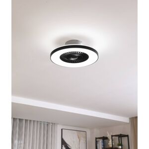 Lindby Smart LED mennyezeti ventilátor Paavo, fekete, csendes,Tuya