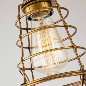 Mixon mennyezeti lámpa fém ketreccel, antikolt sárgarézből