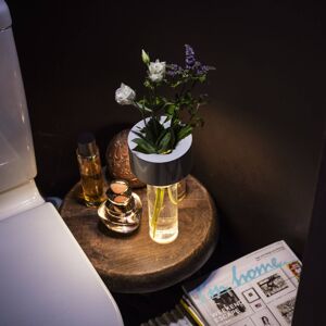 Foscarini LED-es újratölthető asztali lámpa Fleur, zsályazöld