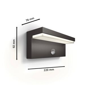 Philips LED kültéri fali lámpa Bustan UE, érzékelő, 2700 K