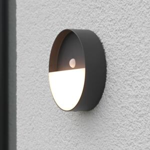 Meg LED újratölthető kültéri fali lámpa, antracit, Ø 15 cm, szenzoros