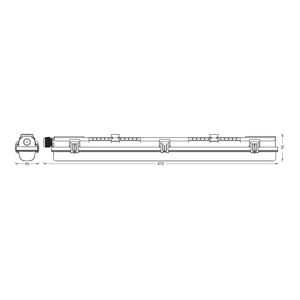 LEDVANCE Submarine PCR 60 G13 G13 T8 840 7 W nedvességálló lámpatest
