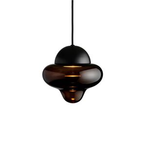 Nutty LED-es függőlámpa, barna / fekete, Ø 18,5 cm, üveg