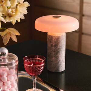 Trip LED újratölthető asztali lámpa, szürke / rózsaszín, márvány, üveg,