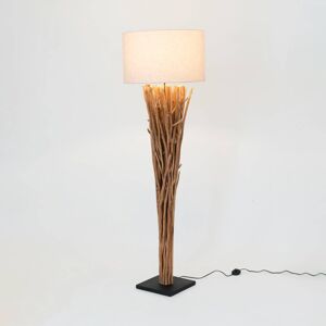 Palmaria állólámpa, fa színű/bézs, magasság 177 cm, fa