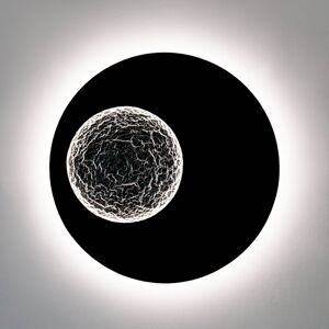 LED fali lámpa Luna, barna-fekete/ezüst, Ø 120 cm, vas