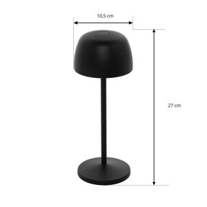 Lindby Arietty LED-es újratölthető asztali lámpa, fekete, 3 darabos szett