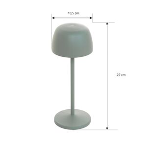 Lindby Arietty LED-es újratölthető asztali lámpa, zsályazöld, 3 darabos