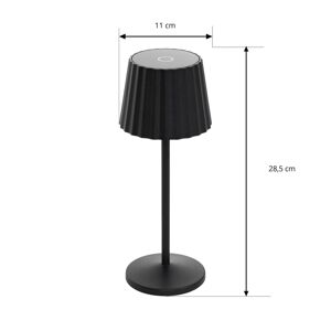 Lindby Esali LED-es újratölthető asztali lámpa, fekete, 2 darabos szett