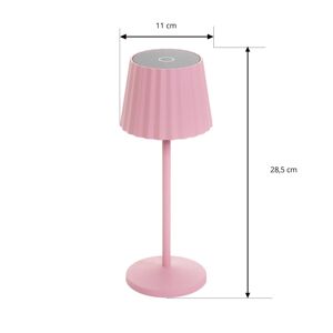 Lindby Esali LED-es újratölthető asztali lámpa, rózsaszín, 2 darabos szett
