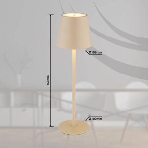 LED-es újratölthető asztali lámpa Vannie, homokszínű Magasság 36 cm, CCT