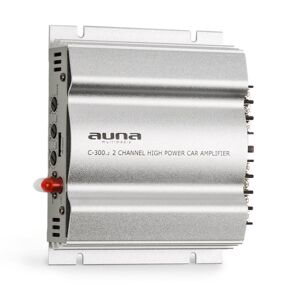 Auna C300.2, kétcsatornás erősítő, végerősítő autóba, 800W PMPO, 20W RMS, ezüst