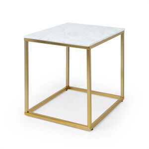 Besoa White Pearl I, dohányzóasztal, 50 x 50 x 50 cm (SZ x M x M), márvány, arany/fehér
