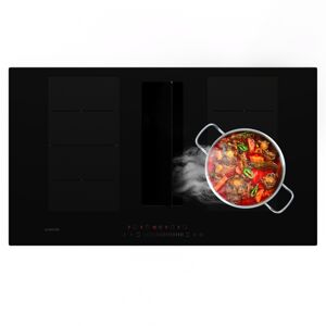 Klarstein Chef-Fusion Down Air System, indukciós tűzhely + DownAir páraelszívó, 90 cm, 600 m³/h EEC A+