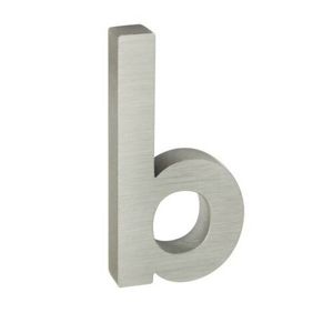 Alumínium házszám betű, b, 3D, köszörült felület