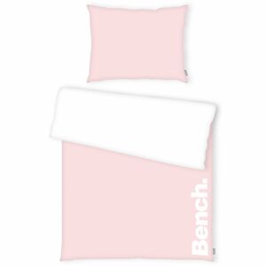 Bench pamut ágyneműhuzat fehér rózsaszín, 140 x 200 cm, 70 x 90 cm