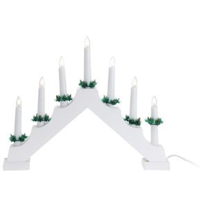 Candle Bridge karácsonyi gyertyatartó, fehér, 7 LED-es