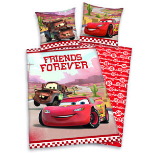 Cars Friends Forever gyermek pamut ágynemű, 140 x 200 cm, 70 x 90 cm