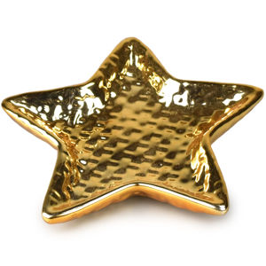Csillag kerámia dekortányér, 13 cm