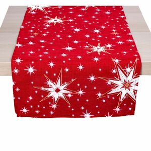 Csillagos karácsonyi asztali futó, piros, 40 x 85 cm, 40 x 80 cm