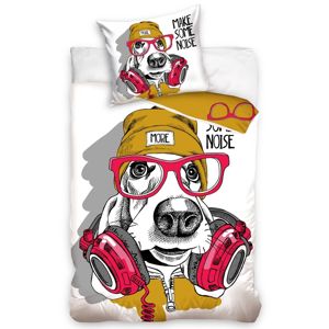 DJ Basset kutyus gyermek pamut ágynemű, 140 x 200 cm, 70 x 90 cm