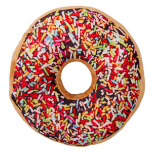 Donut formázott párna, színes szórásos, 38 cm