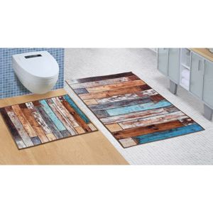Fa padló fürdőszobai készlet kivágás nélkül, 60 x 100 cm, 60 x 50 cm