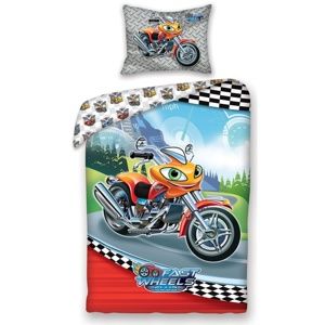 Halantex Fast Wheel Club moto gyerek pamut ágyneműhuzat, 140 x 200 cm, 70 x 90 cm