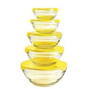 Florina 5 db-os üveg tálkészlet  Verdure, sárga