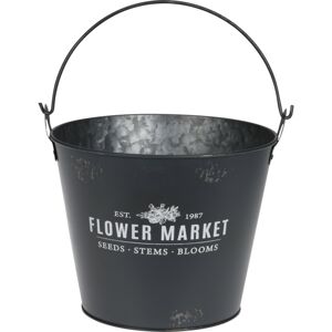 Flower market fém virágtartó kaspó, szürke, 23,3 cm