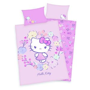 Gyermek pamut ágynemű kiságyba Hello Kitty, 100 x 135 cm, 40 x 60 cm