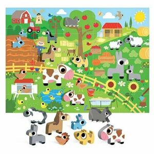 Headu Puzzle Farm 8 fa berakós figurával (Montessori)