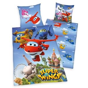 Herding Super Wings gyermek pamut ágynemű, 140 x 200 cm, 70 x 90 cm