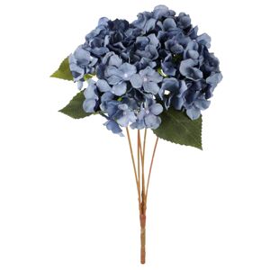 Hortenzia műcsokor kék, 5 virág, 20 x 43 cm