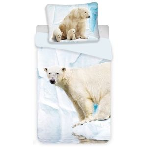 Jerry Fabrics Polar Bear gyermek pamut ágynemű, 140 x 200 cm, 70 x 90 cm