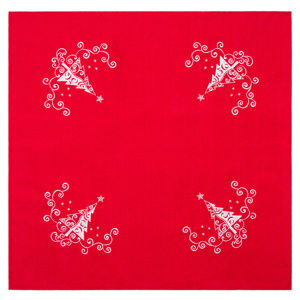 BO-MA Trading Karácsonyfa Ornamentum terítő piros, 85 x 85 cm