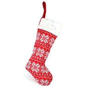 Karácsonyi textil kötött cipő, 45 cm, piros