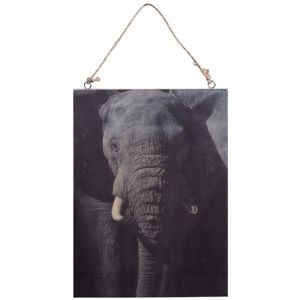 Koopman Elefánt fafestmény, 28,5 x 20,5 cm