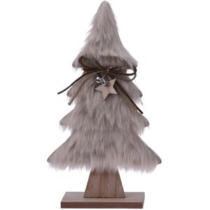 Hairy tree karácsonyi dekoráció,  világosbarna, 28 cm