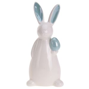 Koopman Húsvéti porcelán nyuszi tojással kék, 19 cm