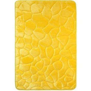 Kövek fürdőszobaszőnyeg memóriahabbal sárga, 40 x 50 cm, 40 x 50 cm