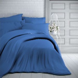 Kvalitex Stripe szatén ágynemű, kék, 240 x 220 cm, 2 db 70 x 90 cm, 240 x 220 cm, 2 db 70 x 90 cm