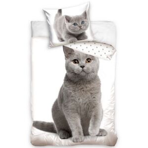 Macska és kiscica pamut ágyneműhuzat, 140 x 200 cm, 70 x 90 cm