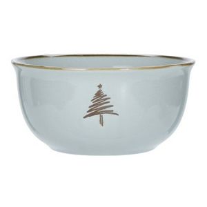 Merry Christmas 2 részes porcelántál készlet, 450 ml, szürkészöld
