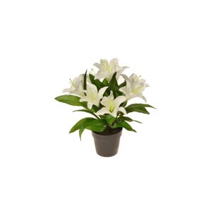 Mű gyöngyvirág cserépben, fehér, 30 cm magas