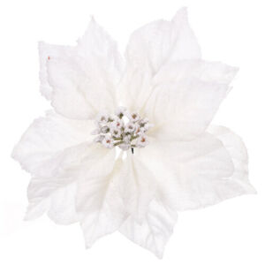 Műmikulásvirág csipesszel, fehér, 22 x 8 x 22 cm