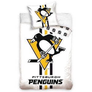 NHL Pittsburgh Penguins White pamut ágynemű, 140 x 200 cm, 70 x 90 cm