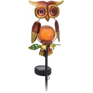 Owl szolár lámpa, piros, 12 x 6 x 54 cm
